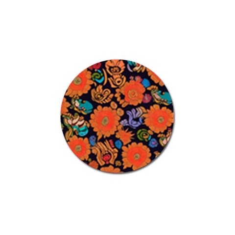 Mid Century Retro Floral 1970s 1960s Pattern 49 Golf Ball Marker (10 pack) from ArtsNow.com Front