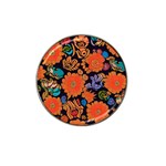 Mid Century Retro Floral 1970s 1960s Pattern 49 Hat Clip Ball Marker