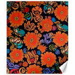 Mid Century Retro Floral 1970s 1960s Pattern 49 Canvas 20  x 24 