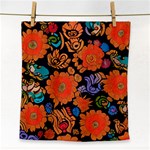 Mid Century Retro Floral 1970s 1960s Pattern 49 Face Towel