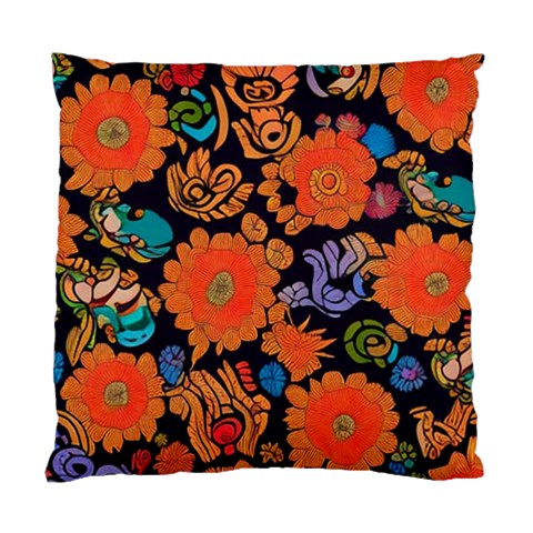 Mid Century Retro Floral 1970s 1960s Pattern 49 Standard Cushion Case (Two Sides) from ArtsNow.com Back