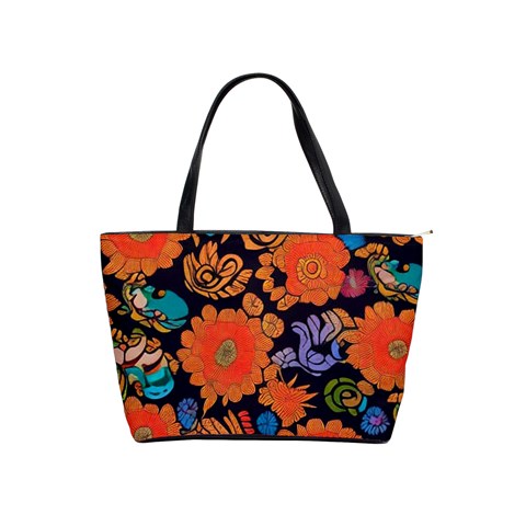 Mid Century Retro Floral 1970s 1960s Pattern 49 Classic Shoulder Handbag from ArtsNow.com Front