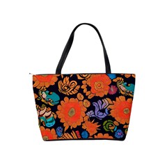 Mid Century Retro Floral 1970s 1960s Pattern 49 Classic Shoulder Handbag from ArtsNow.com Back