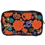 Mid Century Retro Floral 1970s 1960s Pattern 49 Toiletries Bag (Two Sides)