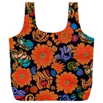 Mid Century Retro Floral 1970s 1960s Pattern 49 Full Print Recycle Bag (XXL)