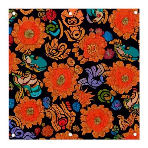 Mid Century Retro Floral 1970s 1960s Pattern 49 Banner and Sign 3  x 3  from ArtsNow.com Front