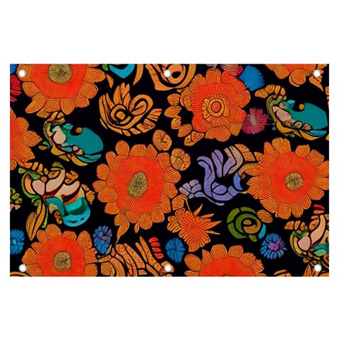 Mid Century Retro Floral 1970s 1960s Pattern 49 Banner and Sign 6  x 4  from ArtsNow.com Front