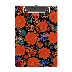 Mid Century Retro Floral 1970s 1960s Pattern 49 A5 Acrylic Clipboard from ArtsNow.com Front