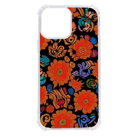 Mid Century Retro Floral 1970s 1960s Pattern 49 iPhone 13 Pro Max TPU UV Print Case from ArtsNow.com Front