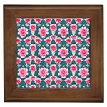 Retro 1880s Flowers Pattern 22 Framed Tile