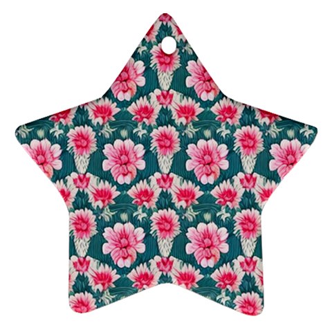 Retro 1880s Flowers Pattern 22 Ornament (Star) from ArtsNow.com Front