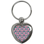 Retro 1880s Flowers Pattern 22 Key Chain (Heart)