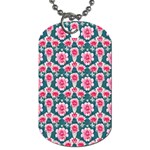 Retro 1880s Flowers Pattern 22 Dog Tag (Two Sides)