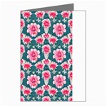 Retro 1880s Flowers Pattern 22 Greeting Cards (Pkg of 8)