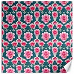 Retro 1880s Flowers Pattern 22 Canvas 16  x 16 