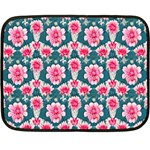 Retro 1880s Flowers Pattern 22 Fleece Blanket (Mini)