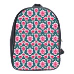 Retro 1880s Flowers Pattern 22 School Bag (Large)