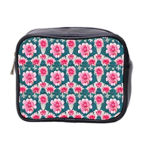 Retro 1880s Flowers Pattern 22 Mini Toiletries Bag (Two Sides) from ArtsNow.com Front