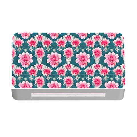 Retro 1880s Flowers Pattern 22 Memory Card Reader with CF from ArtsNow.com Front