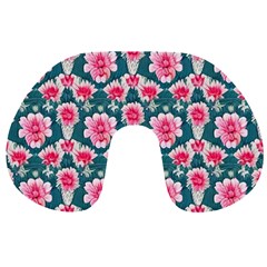 Retro 1880s Flowers Pattern 22 Travel Neck Pillow from ArtsNow.com Front