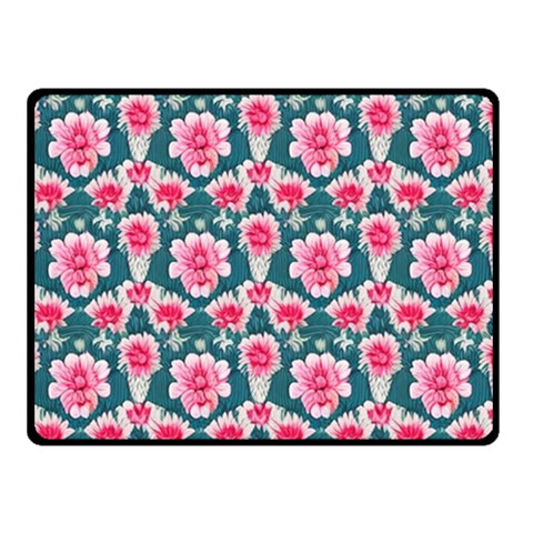 Retro 1880s Flowers Pattern 22 Two Sides Fleece Blanket (Small) from ArtsNow.com 45 x34  Blanket Back