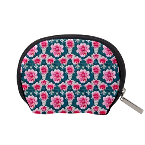 Retro 1880s Flowers Pattern 22 Accessory Pouch (Small) from ArtsNow.com Back