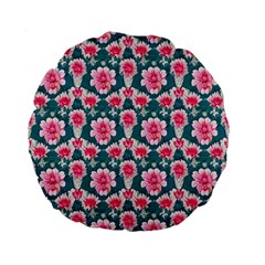 Retro 1880s Flowers Pattern 22 Standard 15  Premium Flano Round Cushions from ArtsNow.com Front