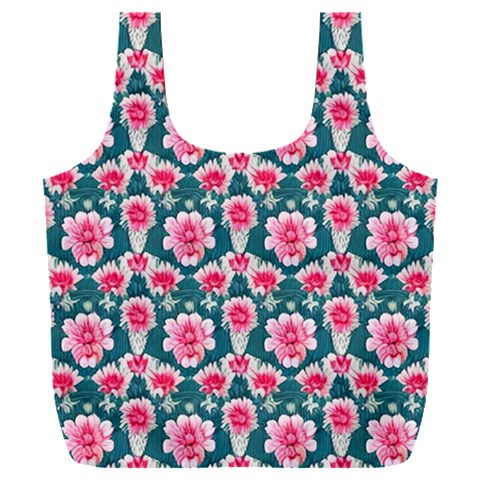 Retro 1880s Flowers Pattern 22 Full Print Recycle Bag (XXXL) from ArtsNow.com Front