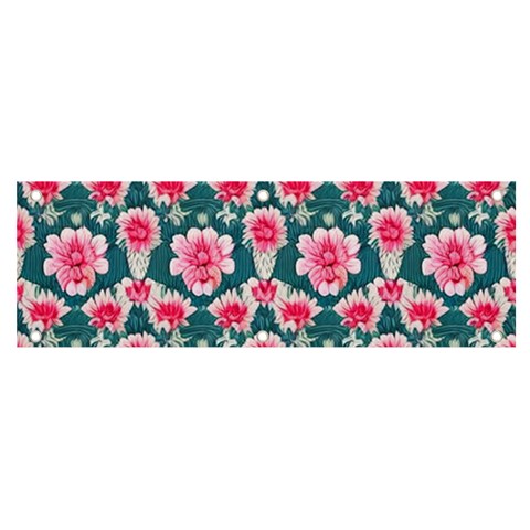 Retro 1880s Flowers Pattern 22 Banner and Sign 6  x 2  from ArtsNow.com Front