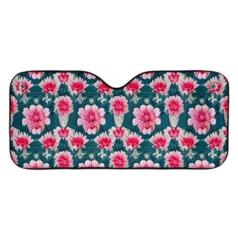 Retro 1880s Flowers Pattern 22 Car Windshield Sunshade from ArtsNow.com Front