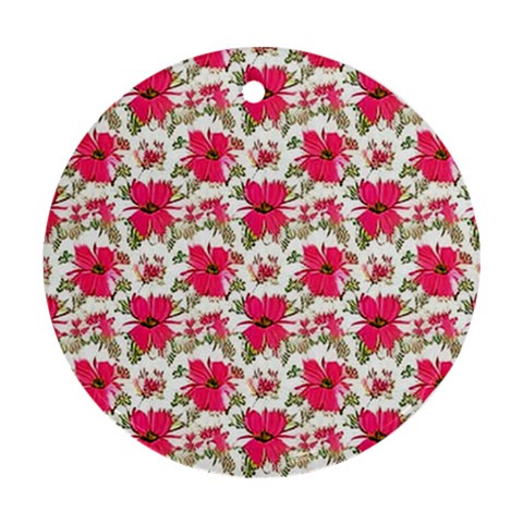 Retro 1880s Flowers Pattern 14 Ornament (Round) from ArtsNow.com Front