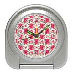 Retro 1880s Flowers Pattern 14 Travel Alarm Clock