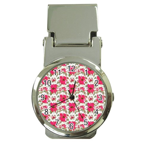 Retro 1880s Flowers Pattern 14 Money Clip Watches from ArtsNow.com Front