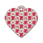 Retro 1880s Flowers Pattern 14 Dog Tag Heart (Two Sides)