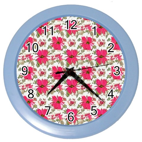 Retro 1880s Flowers Pattern 14 Color Wall Clock from ArtsNow.com Front