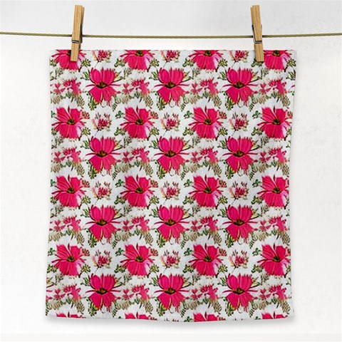 Retro 1880s Flowers Pattern 14 Face Towel from ArtsNow.com Front