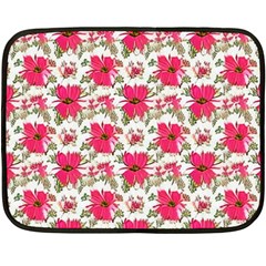 Retro 1880s Flowers Pattern 14 Two Sides Fleece Blanket (Mini) from ArtsNow.com 35 x27  Blanket Front