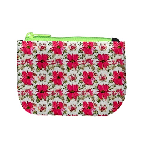 Retro 1880s Flowers Pattern 14 Mini Coin Purse from ArtsNow.com Front