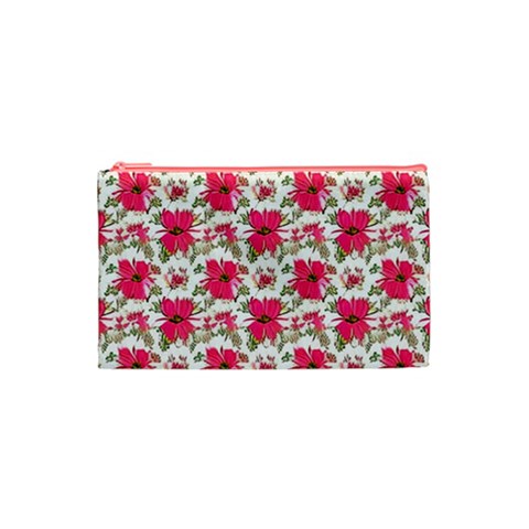 Retro 1880s Flowers Pattern 14 Cosmetic Bag (Small) from ArtsNow.com Front