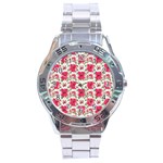 Retro 1880s Flowers Pattern 14 Stainless Steel Analogue Watch