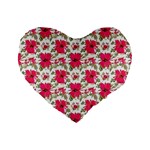 Retro 1880s Flowers Pattern 14 Standard 16  Premium Heart Shape Cushions