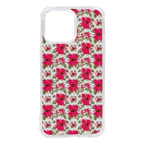 Retro 1880s Flowers Pattern 14 iPhone 14 Pro Max TPU UV Print Case from ArtsNow.com Front