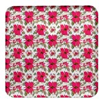 Retro 1880s Flowers Pattern 14 Square Glass Fridge Magnet (4 pack)