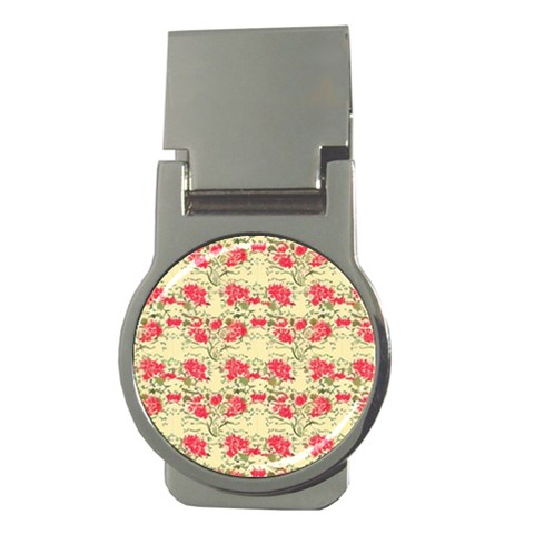 Retro 1880s Flowers Pattern 18 Money Clips (Round)  from ArtsNow.com Front