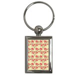 Retro 1880s Flowers Pattern 18 Key Chain (Rectangle)