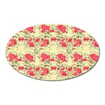 Retro 1880s Flowers Pattern 18 Oval Magnet