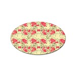 Retro 1880s Flowers Pattern 18 Sticker Oval (100 pack)