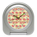 Retro 1880s Flowers Pattern 18 Travel Alarm Clock