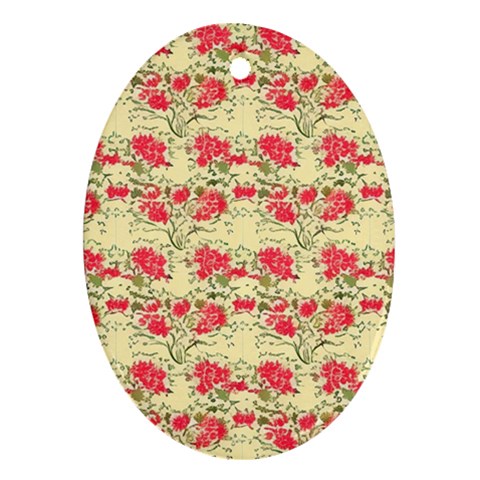 Retro 1880s Flowers Pattern 18 Oval Ornament (Two Sides) from ArtsNow.com Back