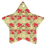 Retro 1880s Flowers Pattern 18 Star Ornament (Two Sides)